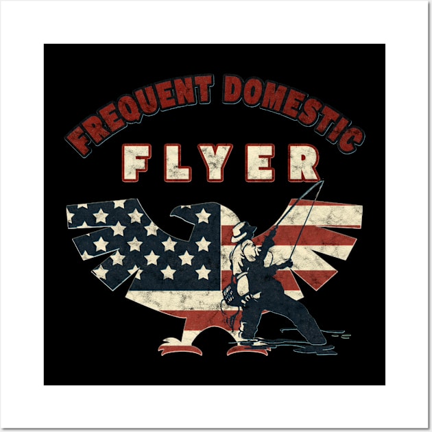 Fun Vintage Eagle US Flag Frequent Domestic Flyer Wall Art by Quick Beach